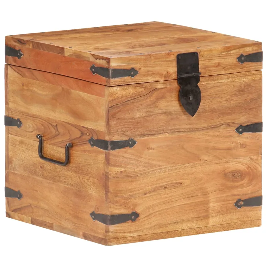 Coffre 40x40x40 cm bois d'acacia solide