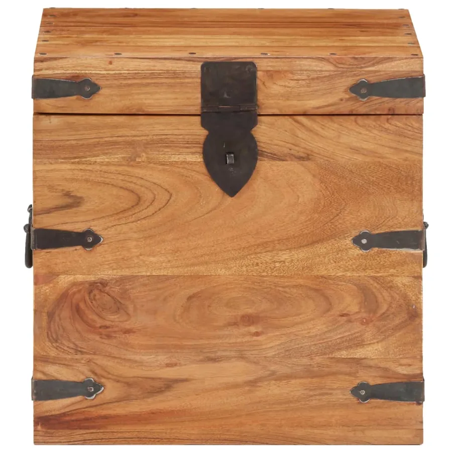 Coffre 40x40x40 cm bois d'acacia solide - 3