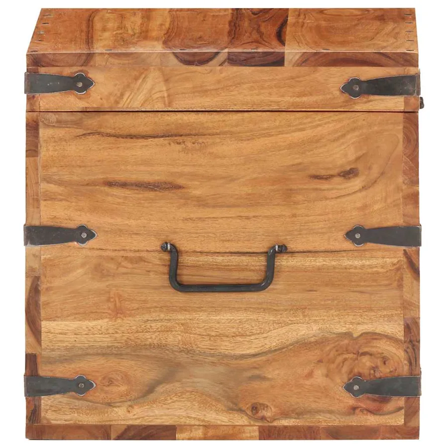 Coffre 40x40x40 cm bois d'acacia solide - 4