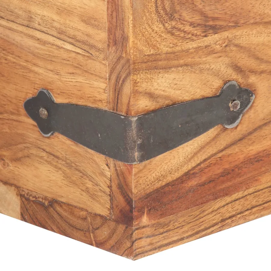 Coffre 40x40x40 cm bois d'acacia solide - 7