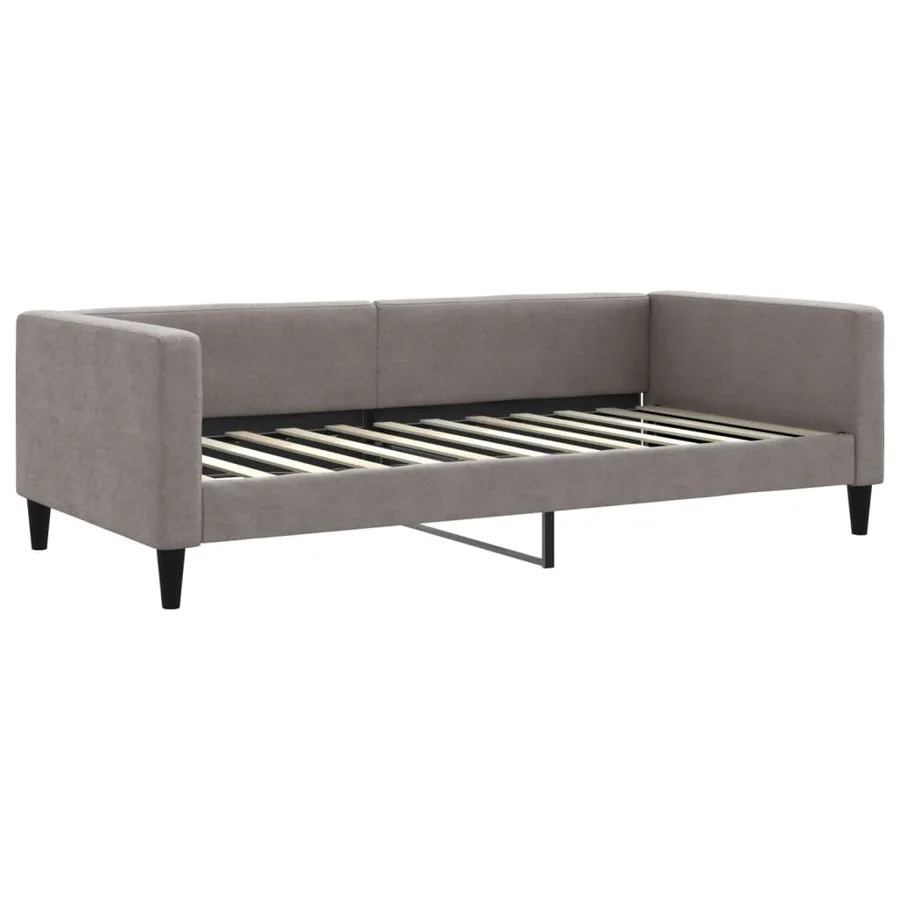 Lit de jour avec matelas taupe 100x200 cm tissu - 3
