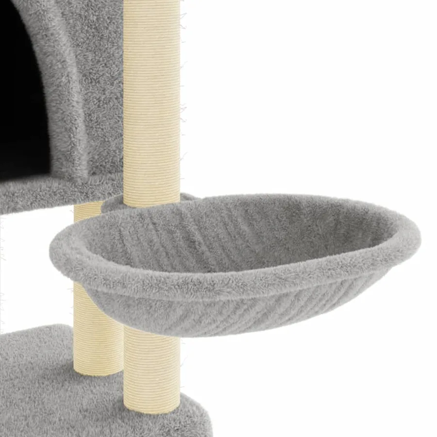 Arbre à chat avec griffoirs en sisal Gris clair 180 cm - 7