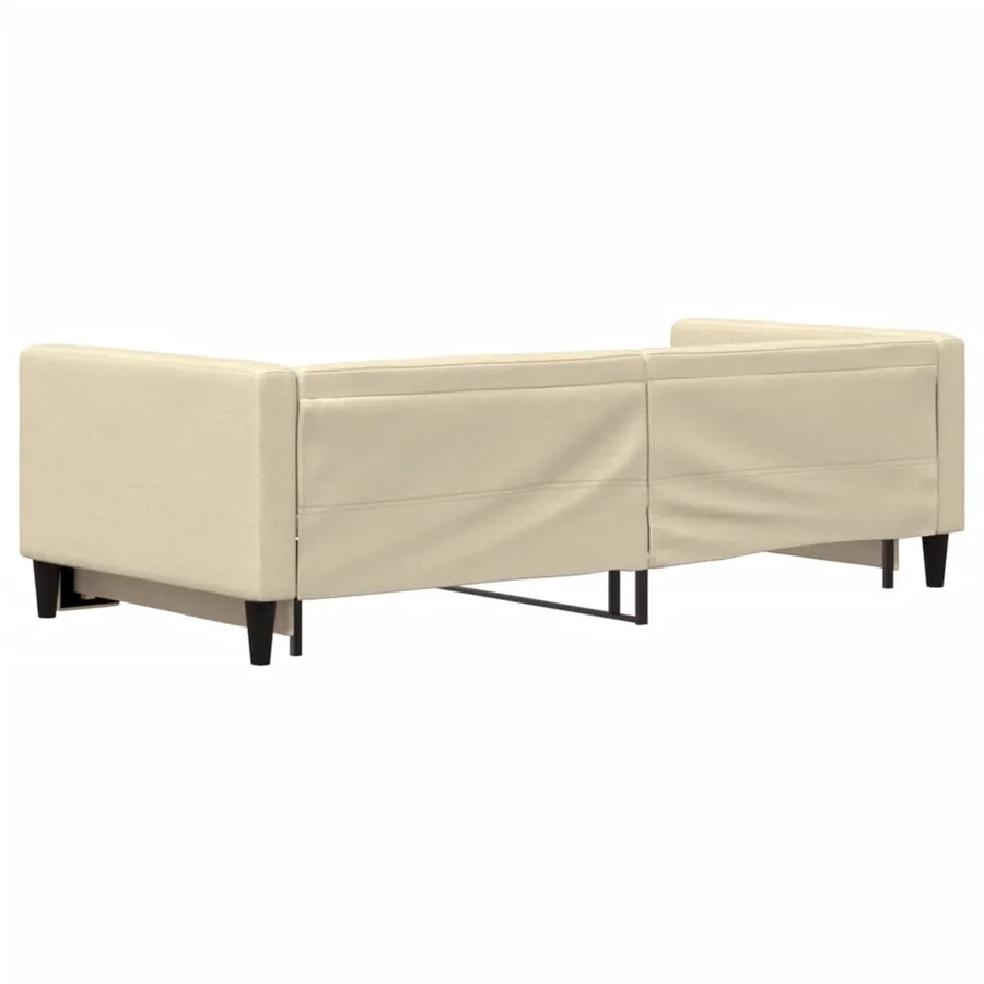Lit de jour avec gigogne sans matelas crème 90x200 cm - 5