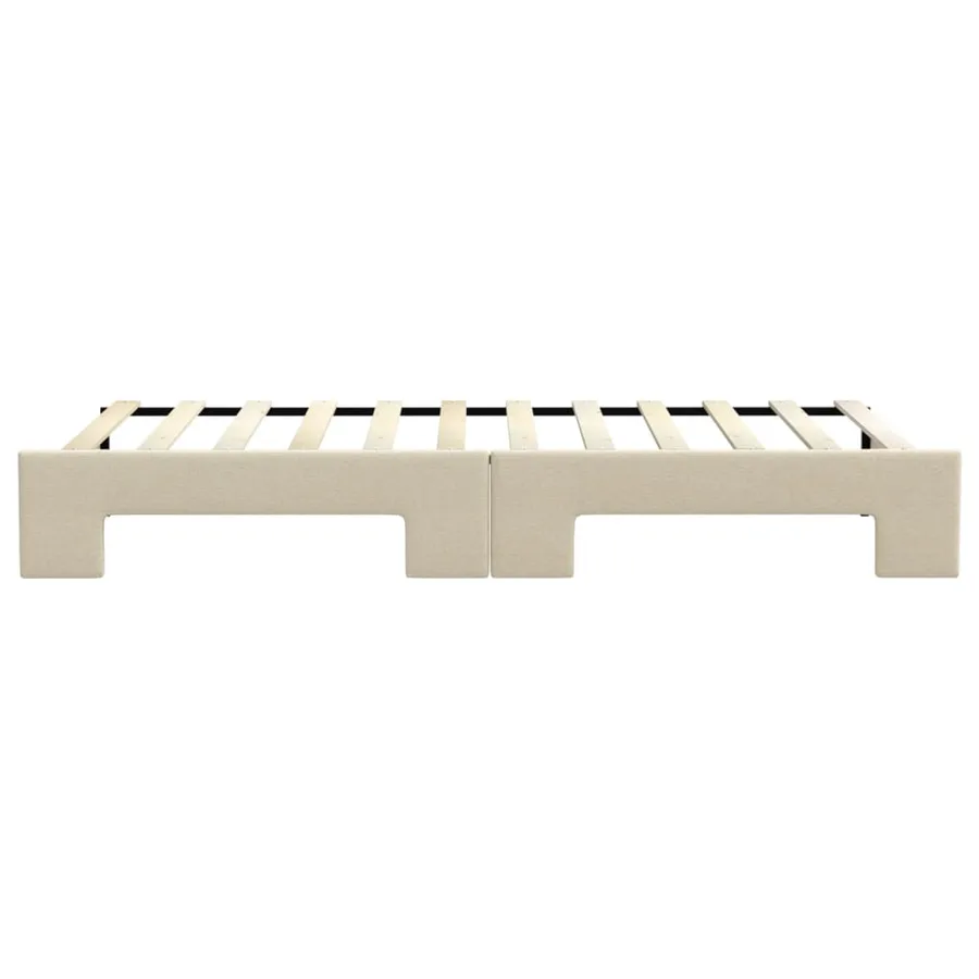 Lit de jour avec gigogne sans matelas crème 90x200 cm - 9