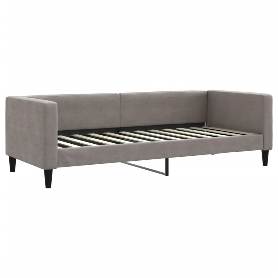 Lit de repos sans matelas taupe 80x200 cm tissu - 2