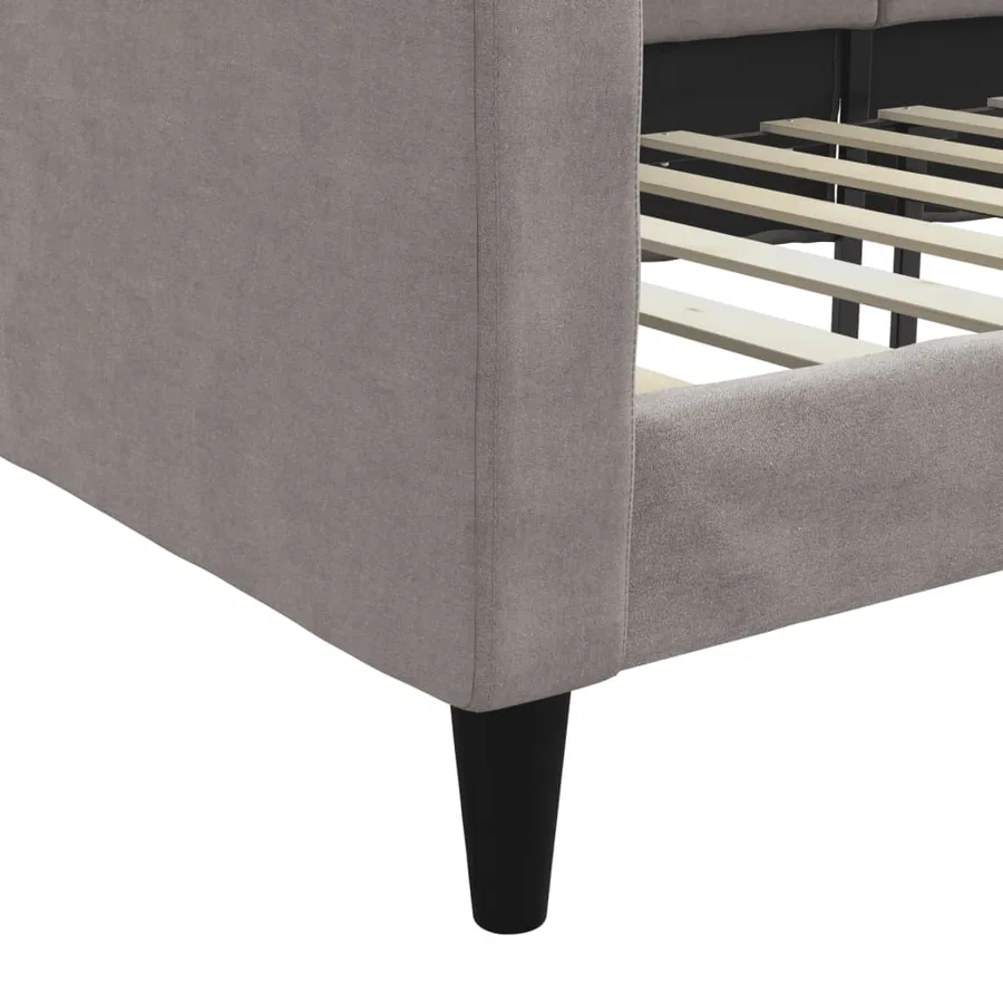 Lit de repos sans matelas taupe 80x200 cm tissu - 6