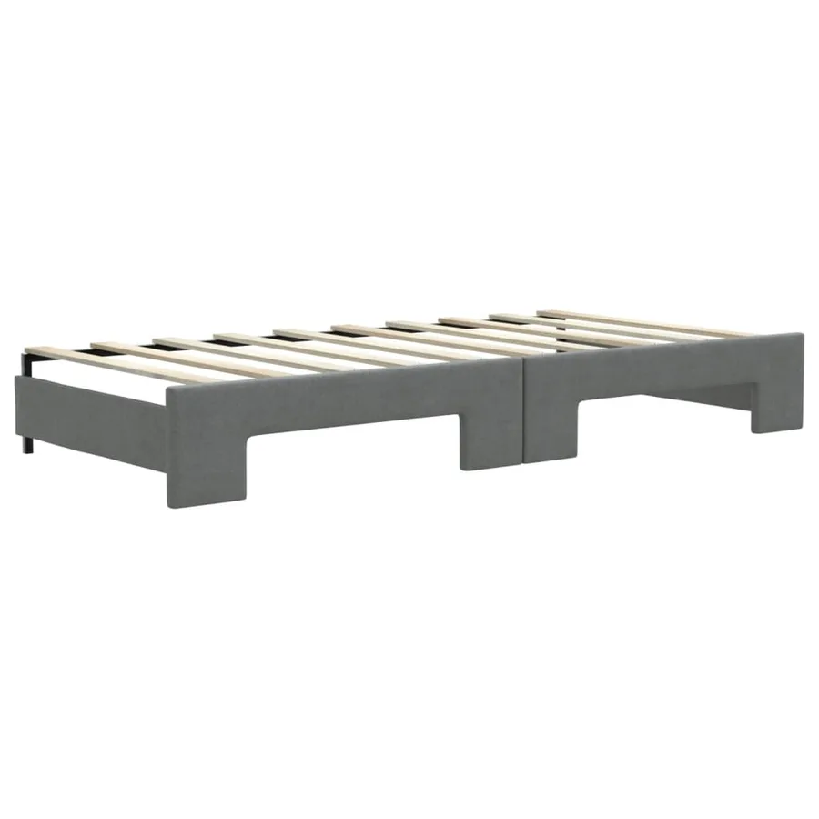 Lit de jour avec gigogne sans matelas gris foncé 90x190 cm - 8