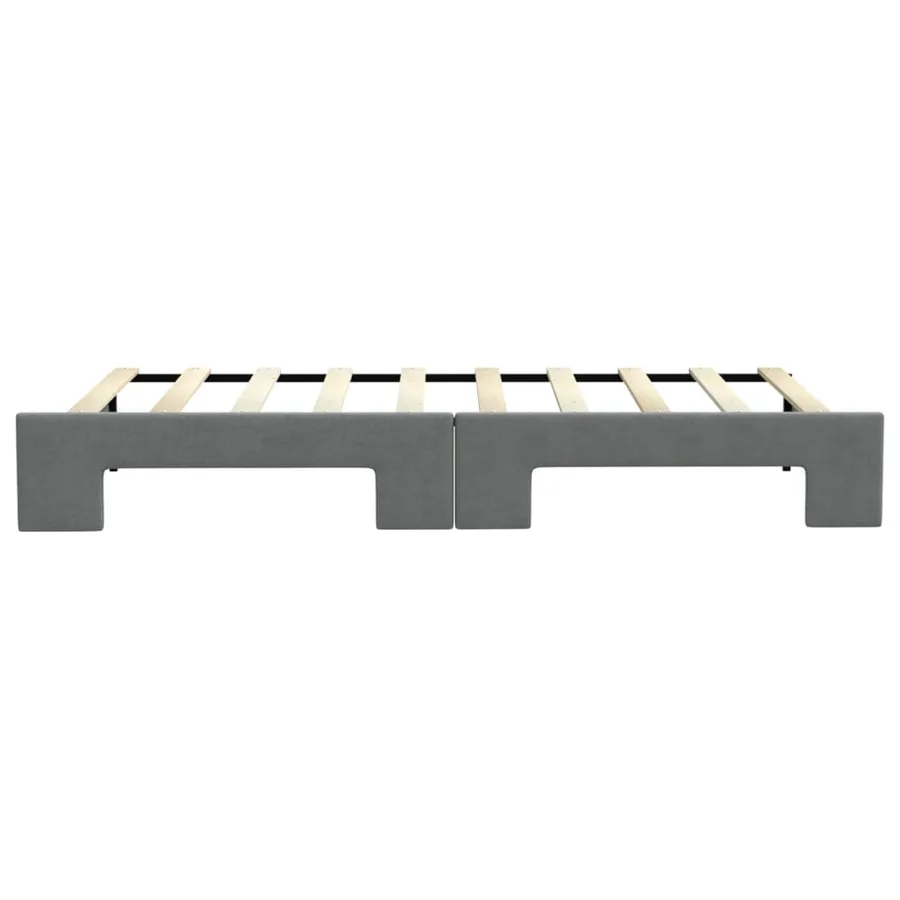 Lit de jour avec gigogne sans matelas gris foncé 90x190 cm - 9
