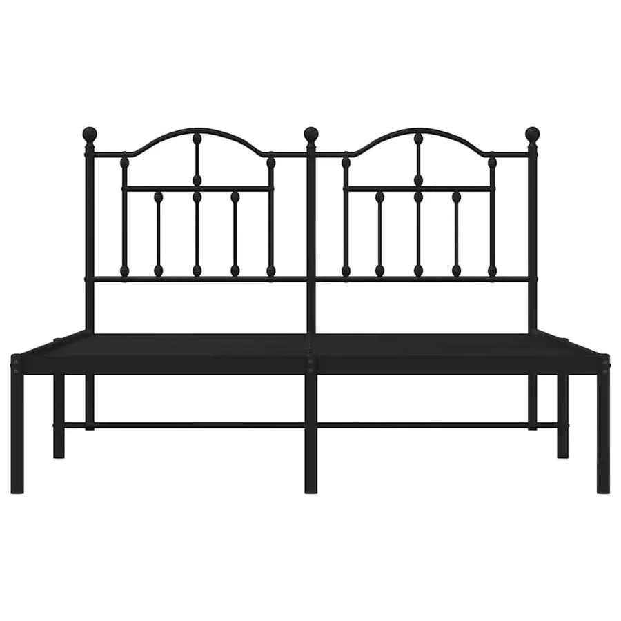Cadre de lit métal sans matelas avec tête de lit noir 135x190cm - 6