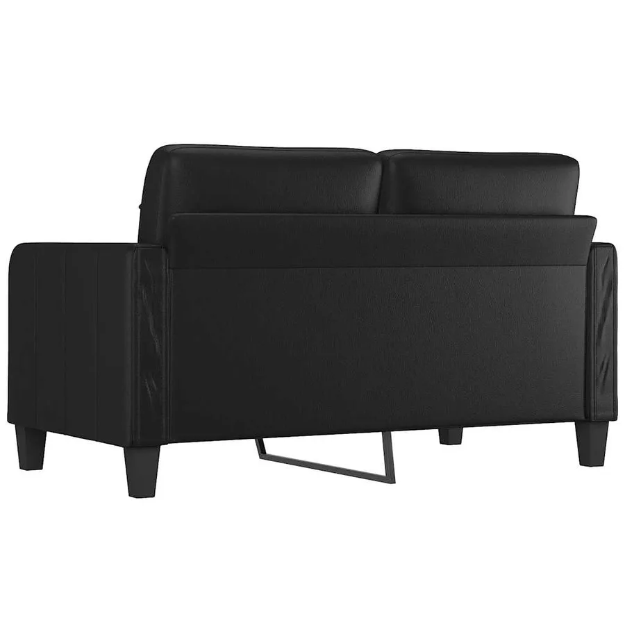 Canapé à 2 places Noir 140 cm Similicuir - 5