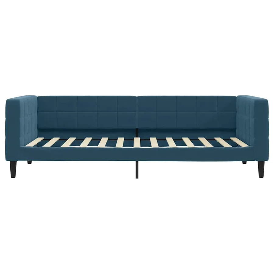 Lit de jour avec matelas bleu 100x200 cm velours - 4