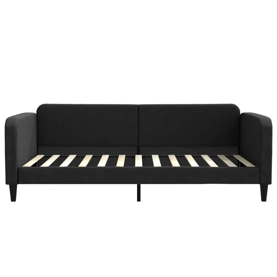 Lit de jour avec matelas noir 100x200 cm tissu - 4
