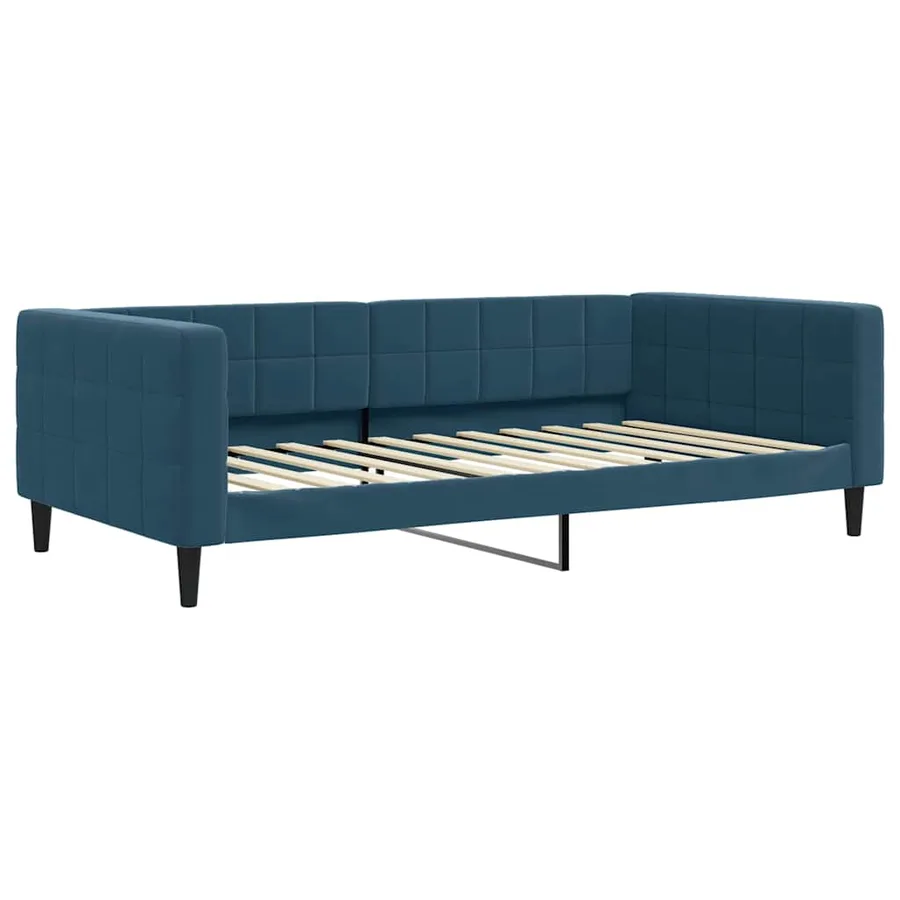 Lit de repos sans matelas bleu 100x200 cm velours - 2