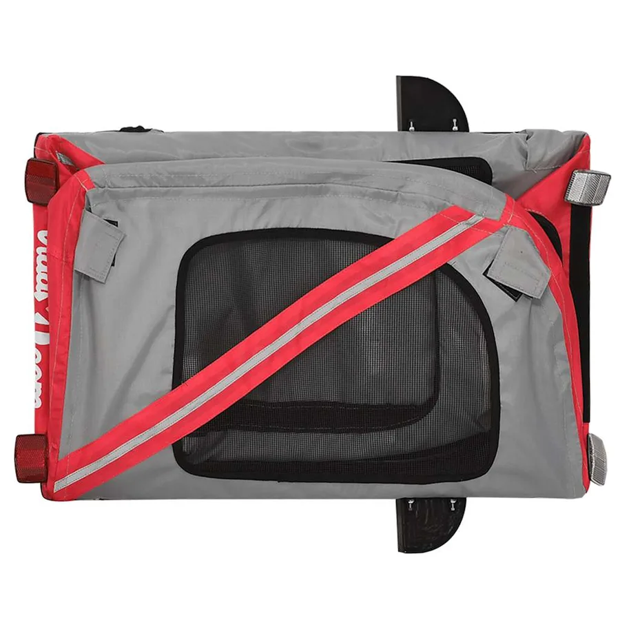 Remorque de vélo pour animaux de compagnie rouge et gris - 10