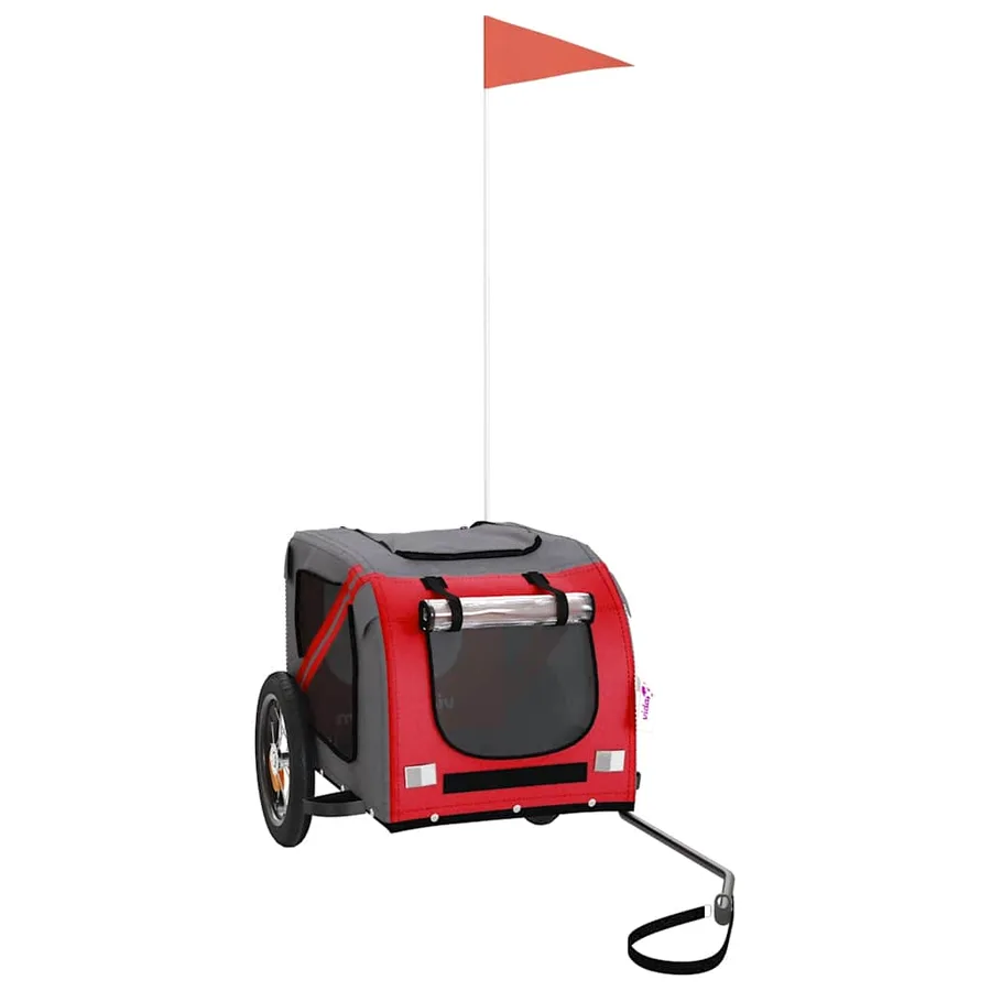 Remorque de vélo pour animaux de compagnie rouge et gris - 2