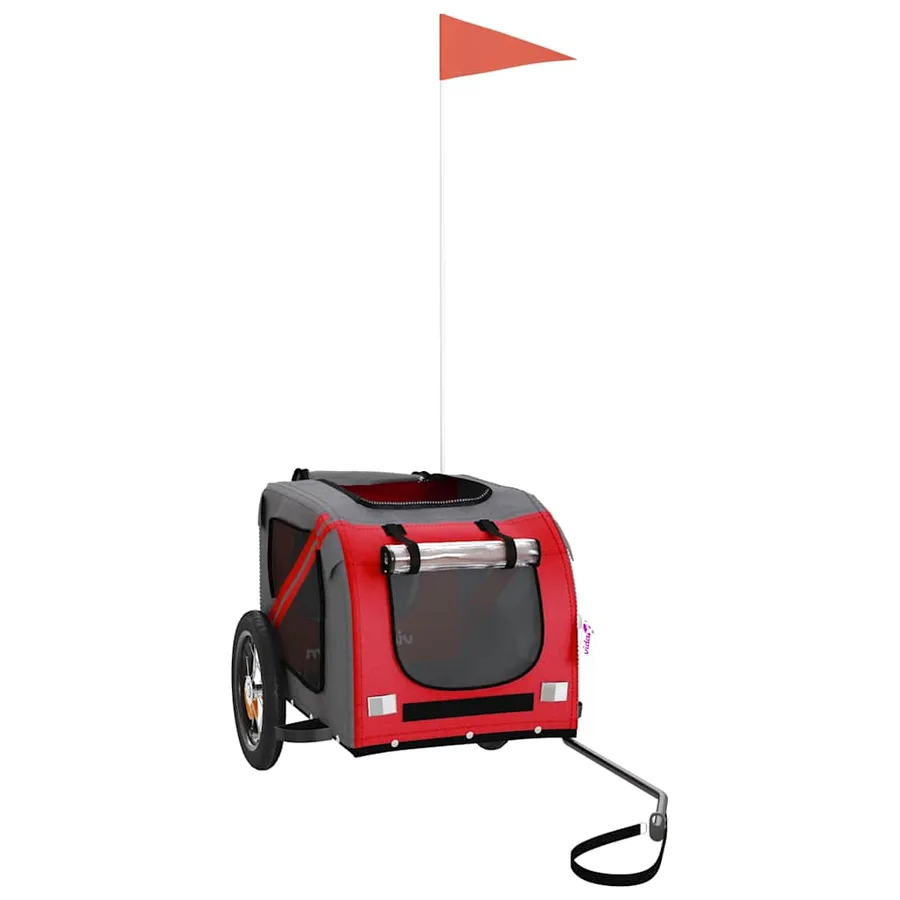 Remorque de vélo pour animaux de compagnie rouge et gris - 3
