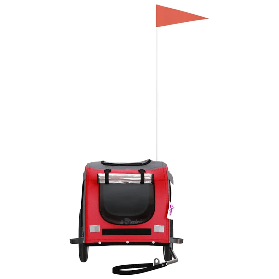 Remorque de vélo pour animaux de compagnie rouge et gris - 4
