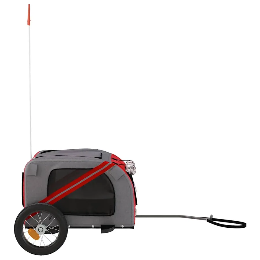 Remorque de vélo pour animaux de compagnie rouge et gris - 6
