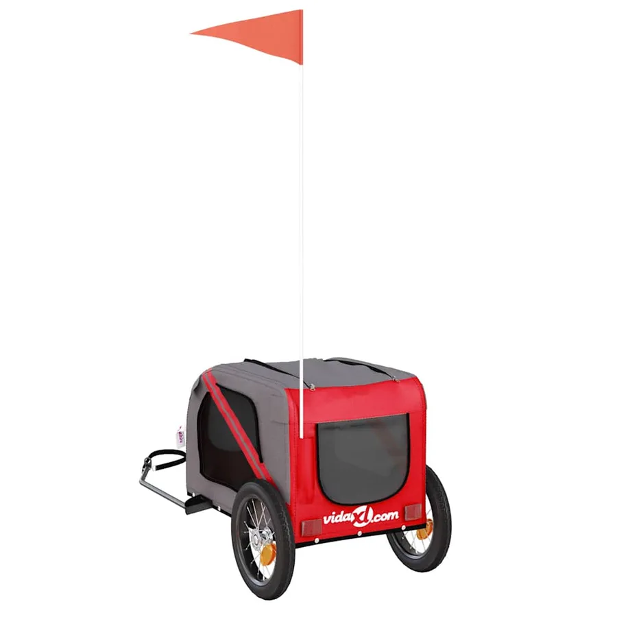 Remorque de vélo pour animaux de compagnie rouge et gris - 8