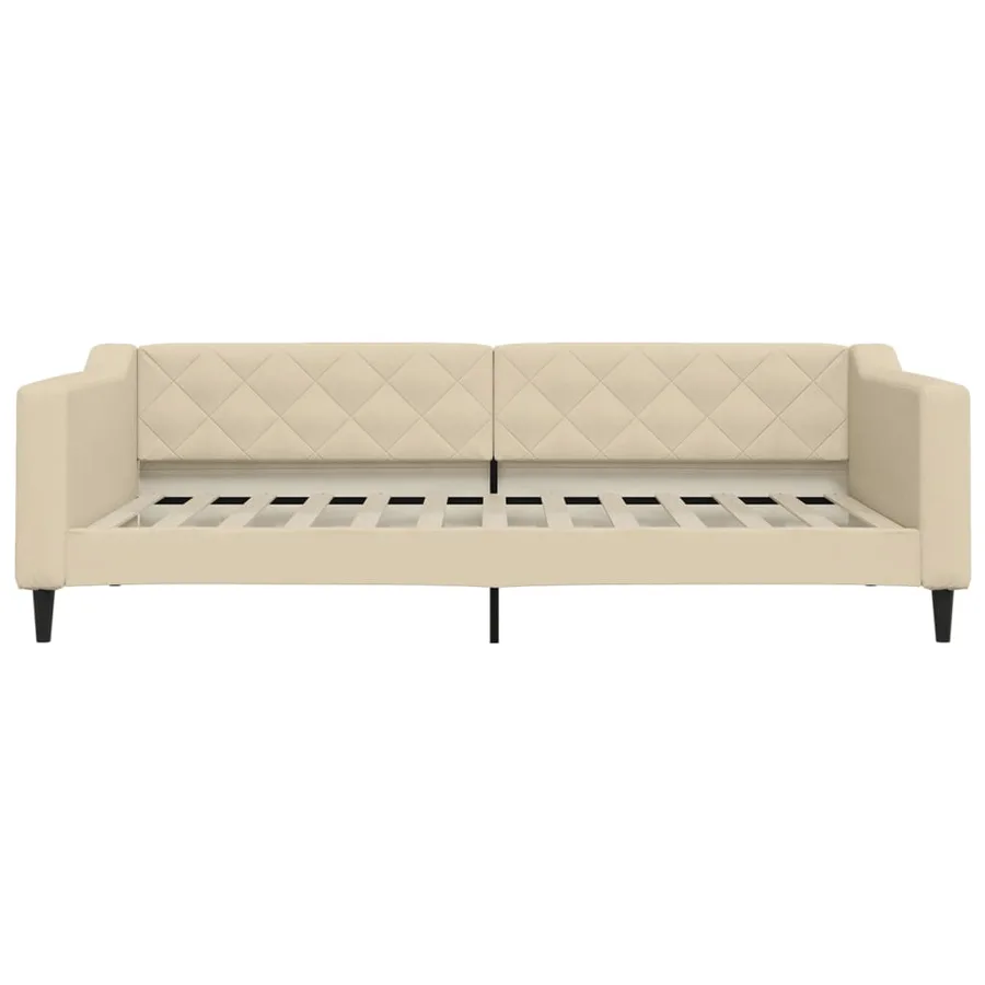 Lit de jour avec matelas crème 100x200 cm tissu - 4
