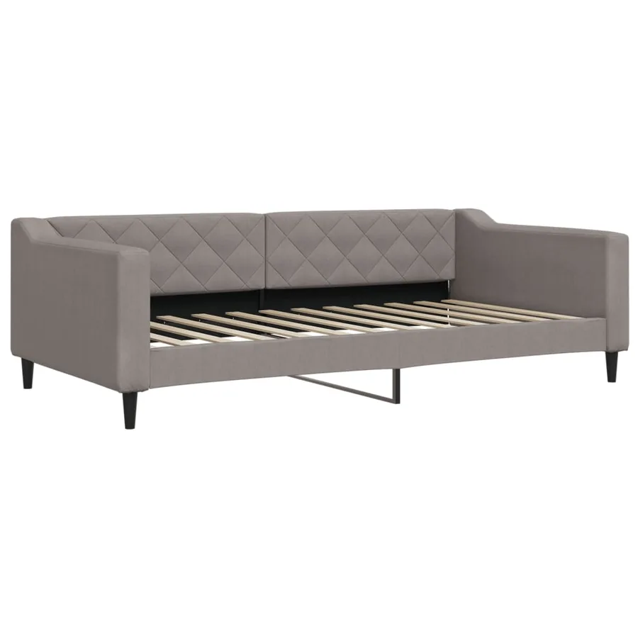 Lit de jour avec lit gigogne taupe 100x200 cm tissu - 4