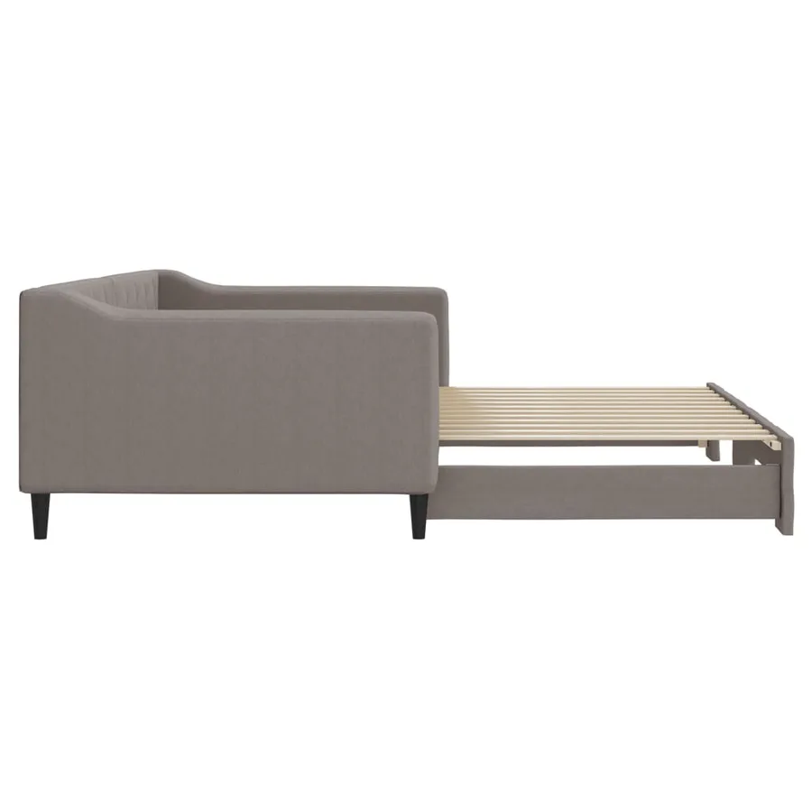 Lit de jour avec lit gigogne taupe 100x200 cm tissu - 8