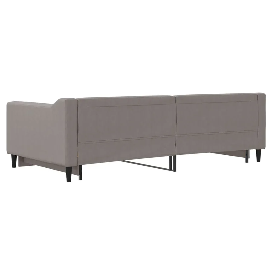 Lit de jour avec lit gigogne taupe 100x200 cm tissu - 9