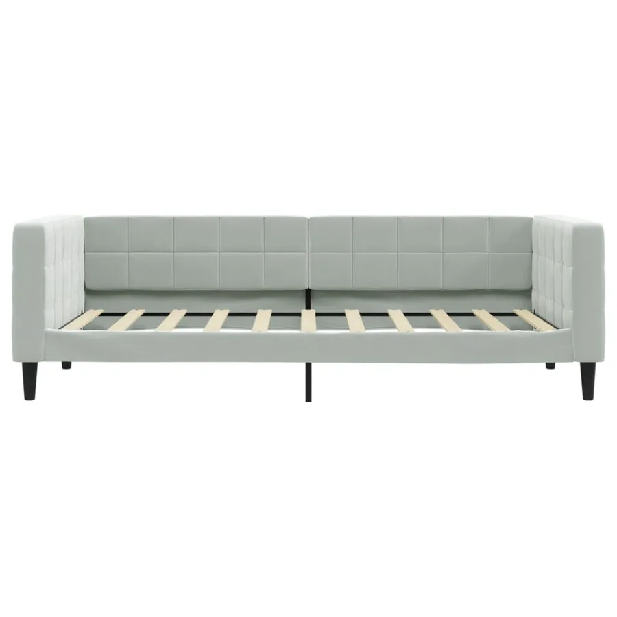 Lit de repos sans matelas gris clair 90x190 cm velours - 3