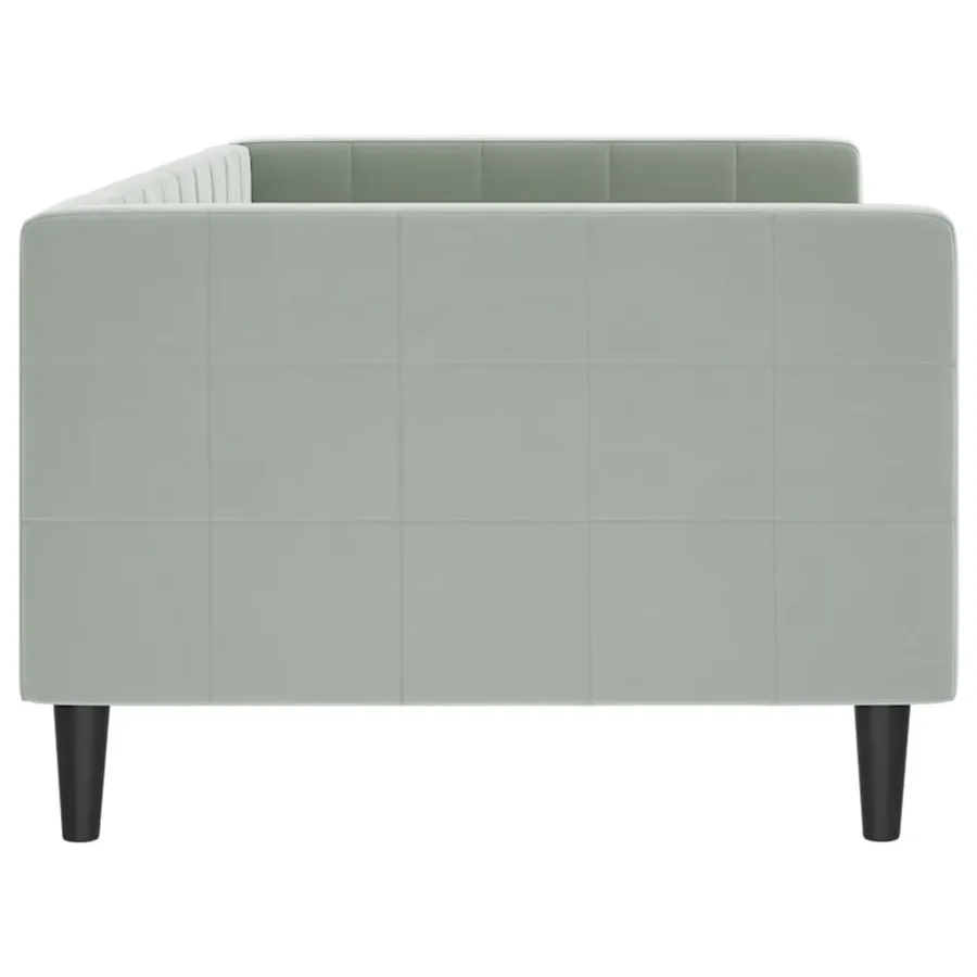 Lit de repos sans matelas gris clair 90x190 cm velours - 4