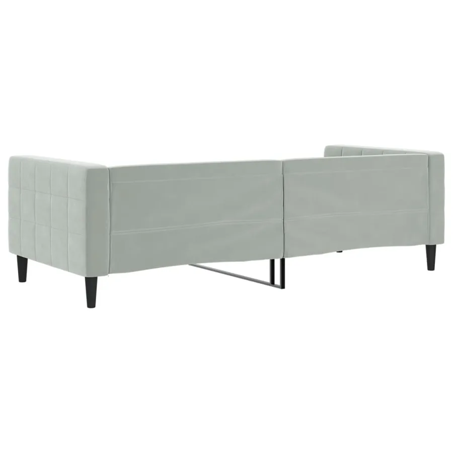 Lit de repos sans matelas gris clair 90x190 cm velours - 5