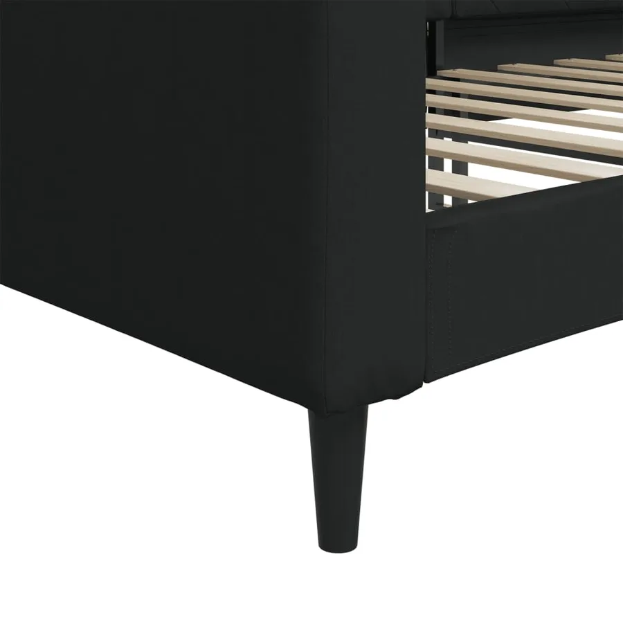 Lit de repos sans matelas noir 80x200 cm tissu - 6