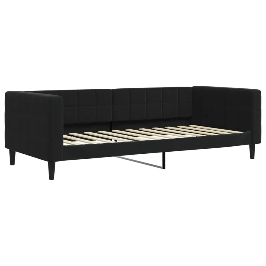 Lit de jour avec matelas noir 90x200 cm velours - 3