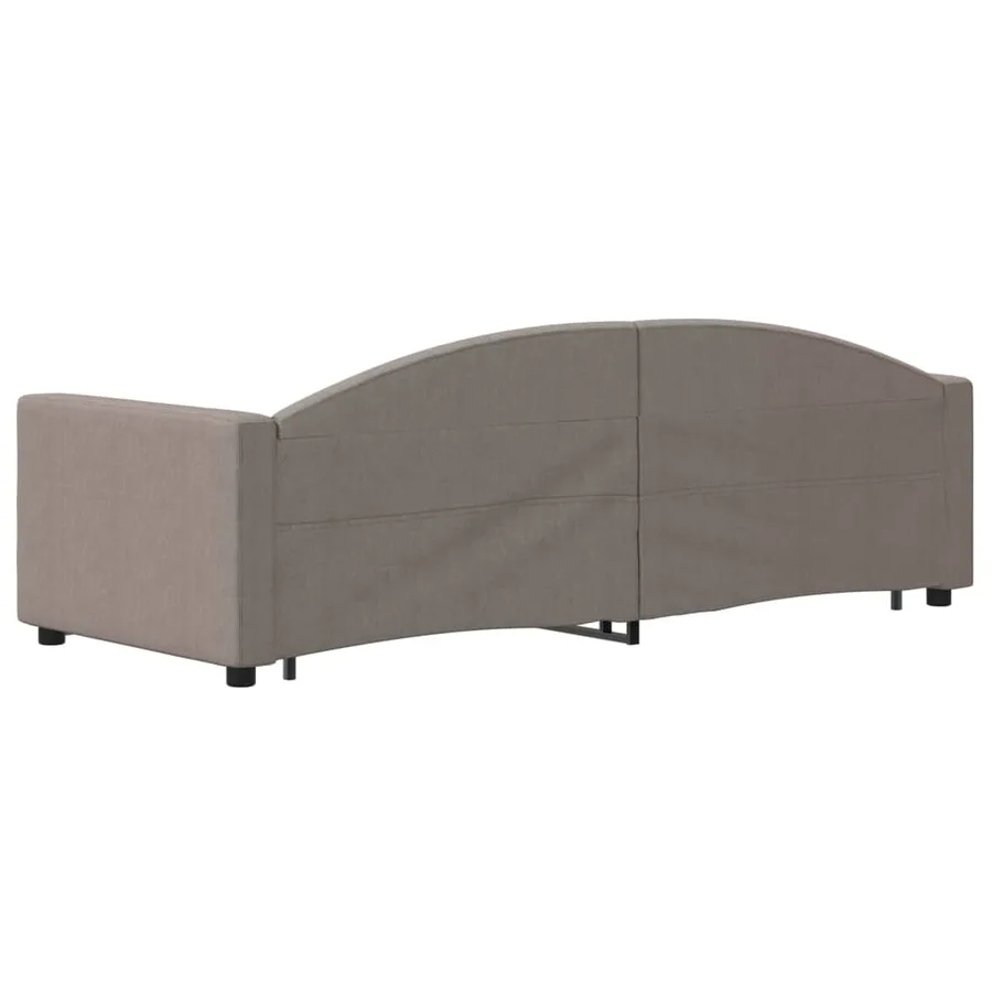 Lit de jour avec gigogne sans matelas taupe 80x200 cm - 5