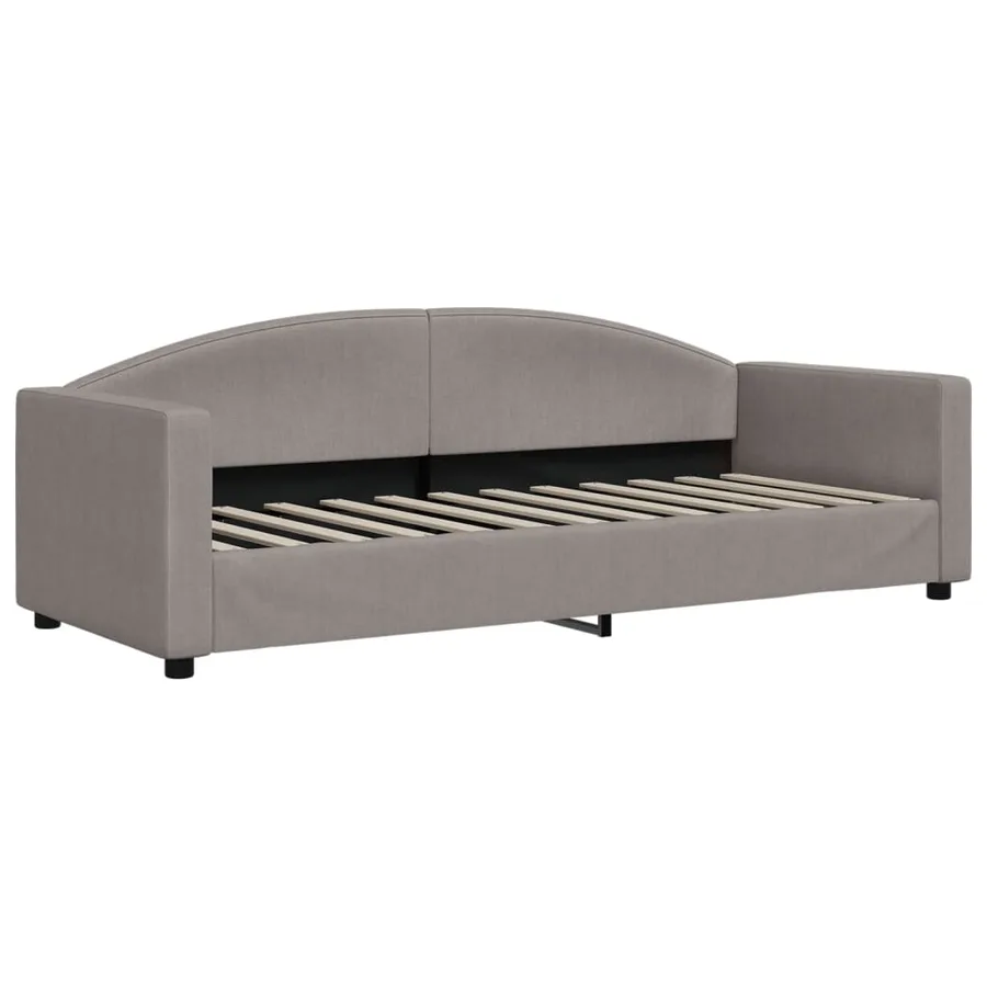 Lit de jour avec gigogne sans matelas taupe 80x200 cm - 6
