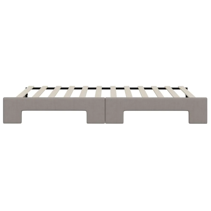 Lit de jour avec gigogne sans matelas taupe 80x200 cm - 9