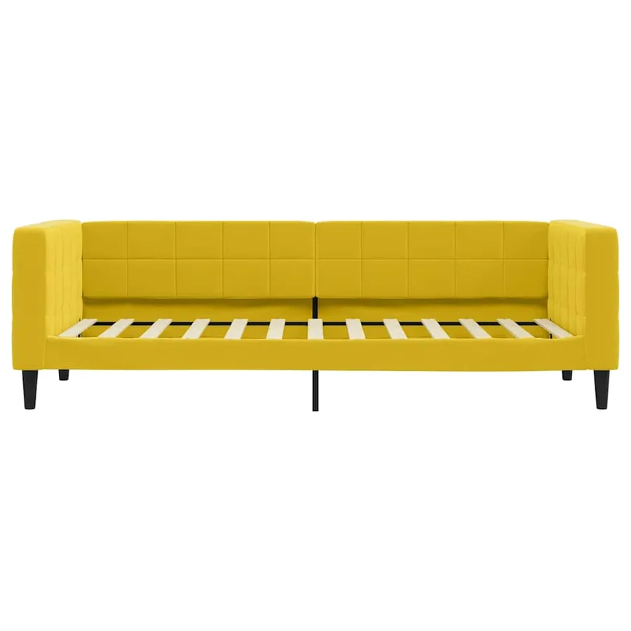 Lit de jour avec matelas jaune 80x200 cm velours - 4