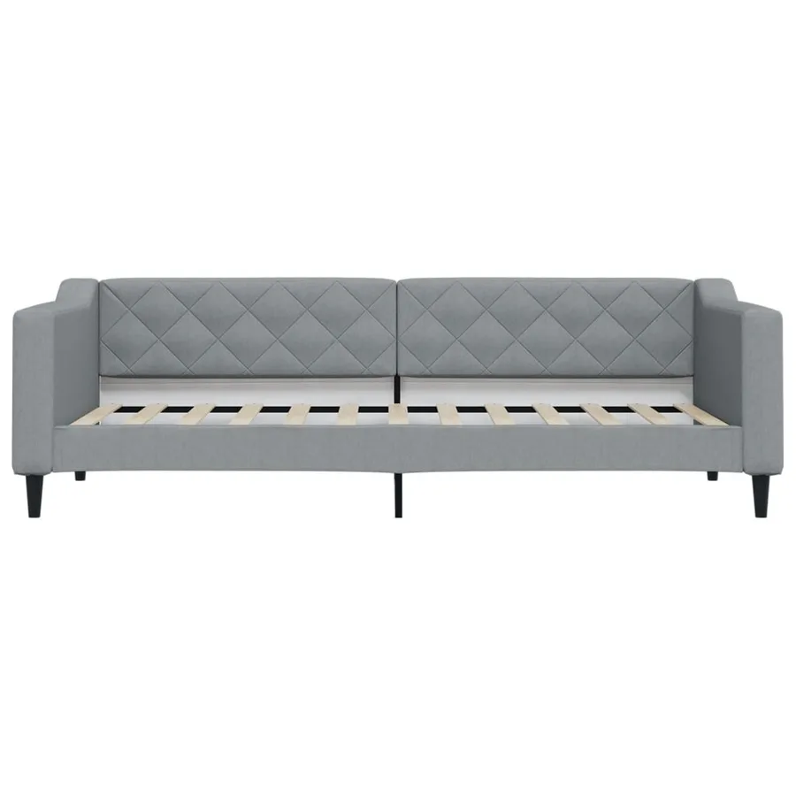 Lit de jour avec matelas gris clair 80x200 cm tissu - 4