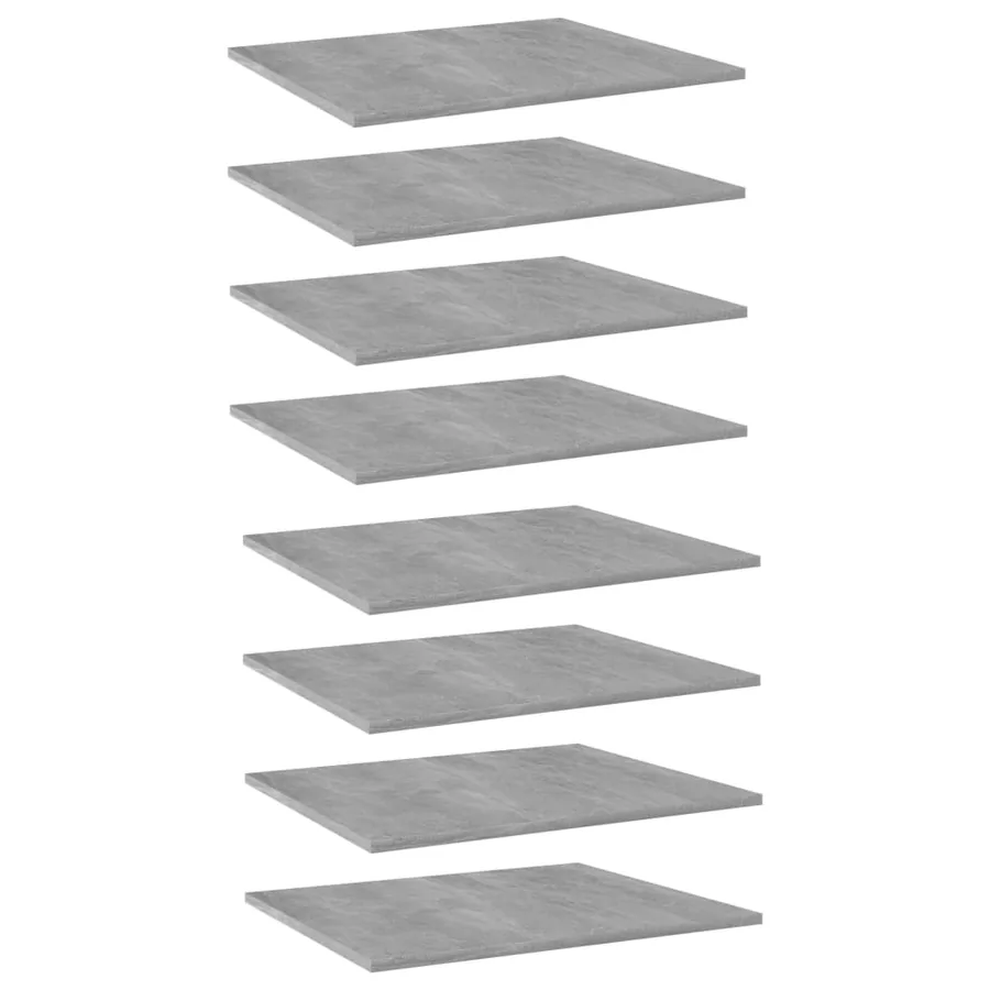 Panneaux de bibliothèque 8 pcs Gris béton 60x50x1,5cm Aggloméré