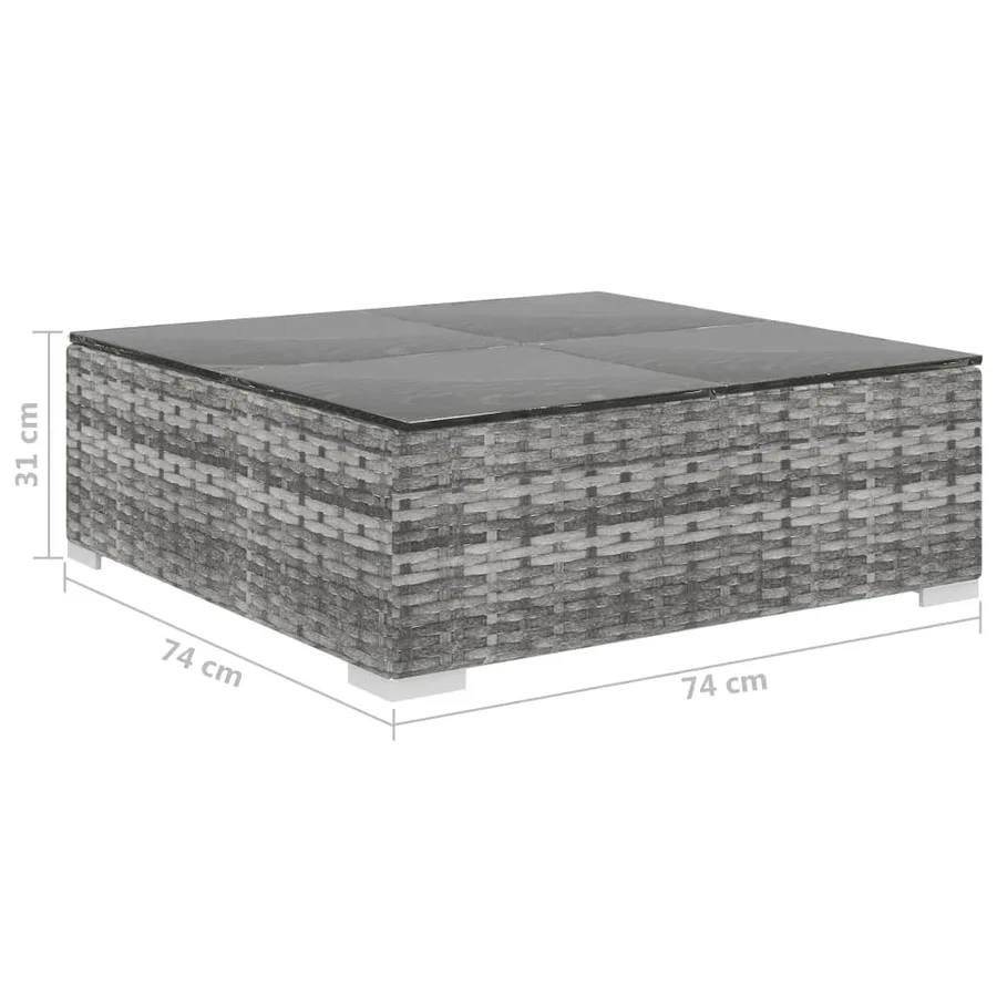 Salon de jardin 10 pcs avec coussins Résine tressée Gris - 13