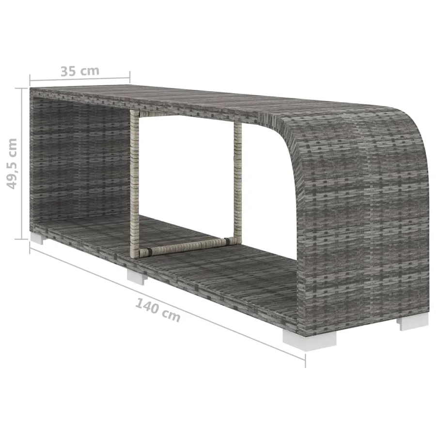 Salon de jardin 10 pcs avec coussins Résine tressée Gris - 16