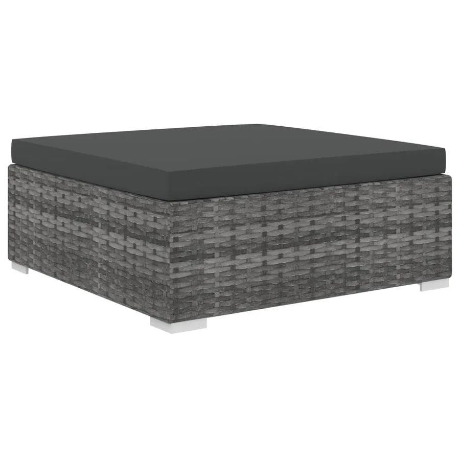 Salon de jardin 10 pcs avec coussins Résine tressée Gris - 6
