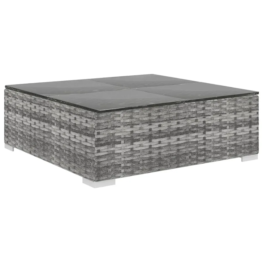 Salon de jardin 10 pcs avec coussins Résine tressée Gris - 7
