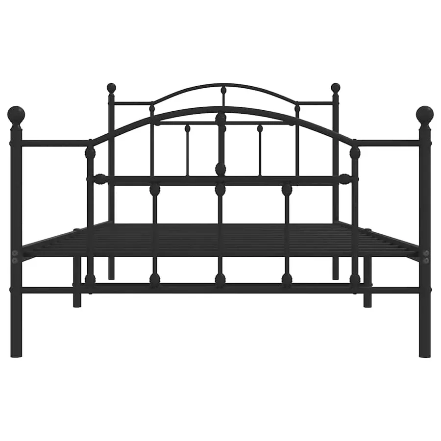 Cadre de lit métal sans matelas et pied de lit noir 100x200 cm - 6