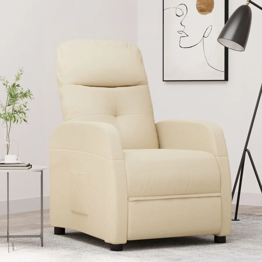 Fauteuil inclinable Crème Tissu
