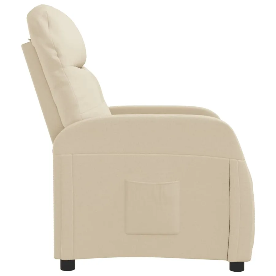 Fauteuil inclinable Crème Tissu - 4