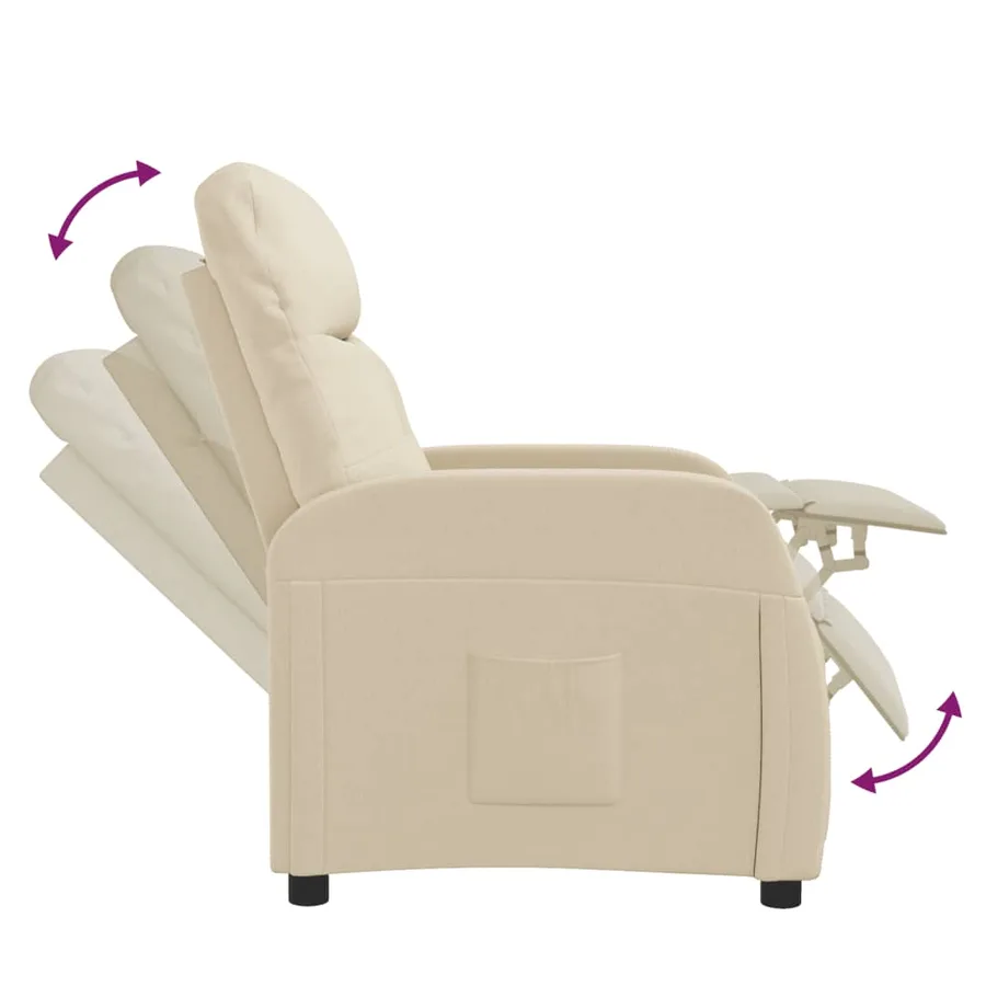 Fauteuil inclinable Crème Tissu - 6