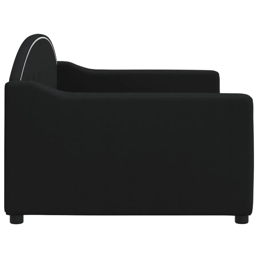 Lit de repos sans matelas noir 90x200 cm tissu - 4