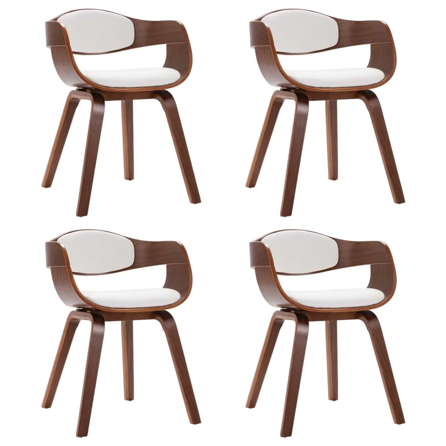 Chaises à manger lot de 4 bois courbé et similicuir - 2