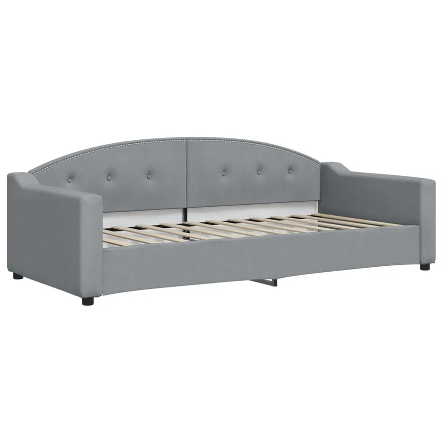 Lit de jour avec matelas gris clair 90x200 cm tissu - 3