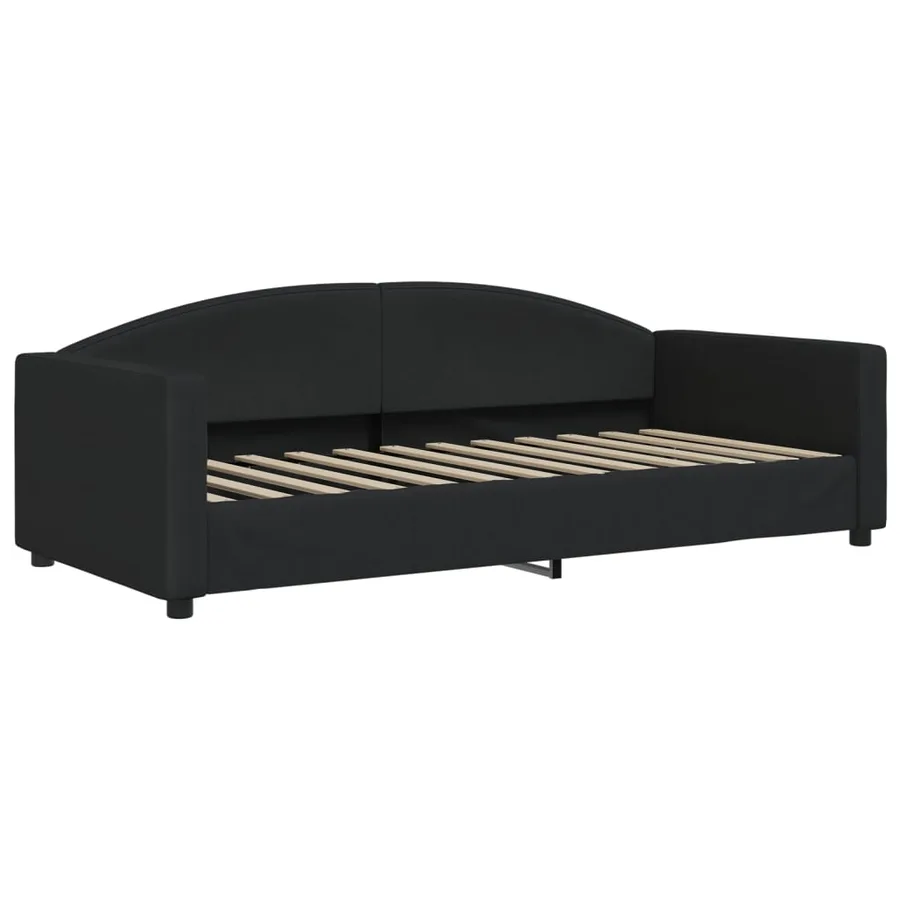 Lit de repos sans matelas noir 90x200 cm tissu - 2